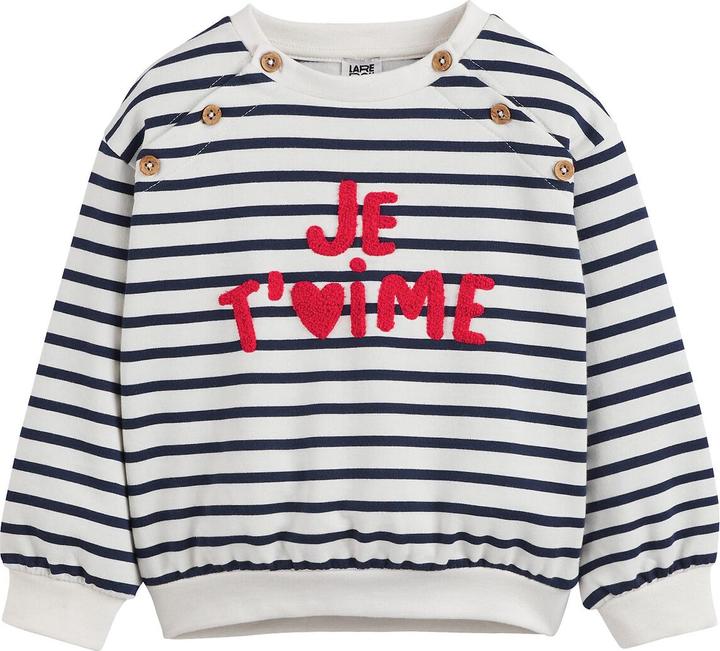 La Redoute Collections Gestreiftes Sweatshirt mit Applikation und Knöpfen (86)