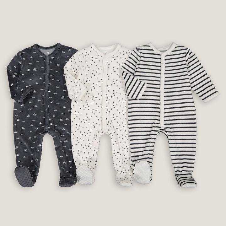 Produktbild La Redoute Collections 3er-Pack Strampler aus Samt