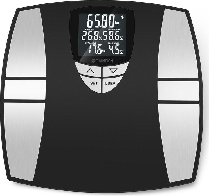 Immagine prodotto Champion Bilancia pesapersone Body Fat PV310 Nero/Argento (200 kg)