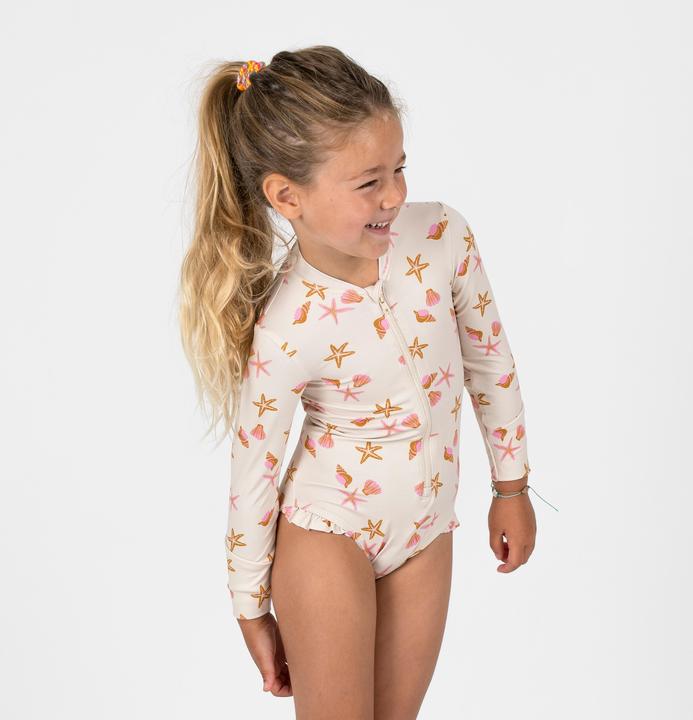 Actual product image Nabaiji Badeanzug Baby/Mädchen langarm UV-Schutz - Izia Shell weiss