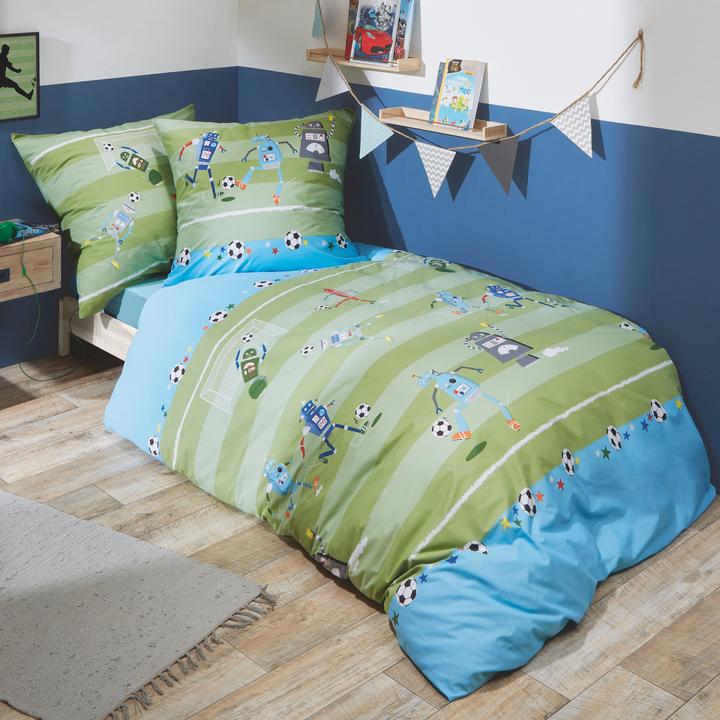 Actual product image Kaeppel Robo football kiwi beaver bed linen