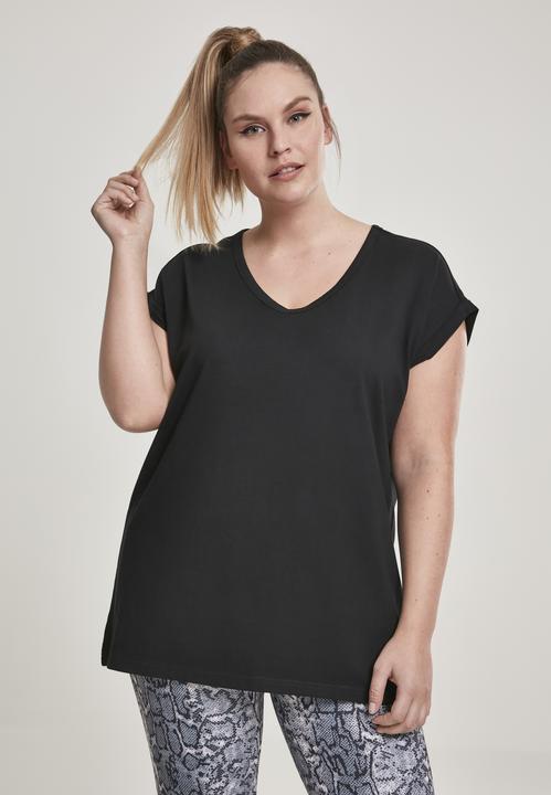 Produktbild Urban Classics Ladies Round V-Neck Extended Shoulder Tee (M)