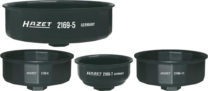 HAZET Ölfilter-Schlüssel 2169-7 ∙ Vierkant12,5 mm (1/2 Zoll) ∙ Aussen 14-kant Profil ∙ 76 mm