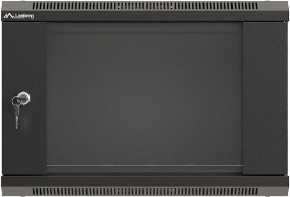 Image du produit Lanberg 19 6HE 540x350 schwarz Wandmontage Rackschrank mit Glastür (Flat Pack) (10.86 HE, Rack 19 pouces)