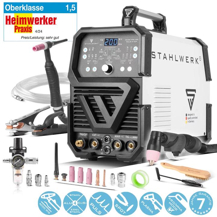 Produktbild Stahlwerk 4-in-1 Kombi-Schweissgerät AC/DC WIG 200 Puls D CUT