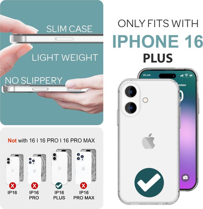 Immagine prodotto Nalia Manicotto in silicone trasparente (Apple iPhone 16 Plus)