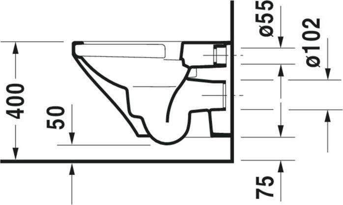 Actual product image Duravit Wall-hung WC DURASTYLE RIMLESS deep, 370x540mm white