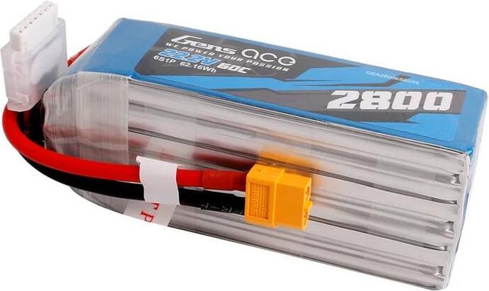 Actual product image Gens Ace Lipo 2800mAh 22.2V 60C 6S1P battery with XT60 connector (22.20 V, 2800 mAh)