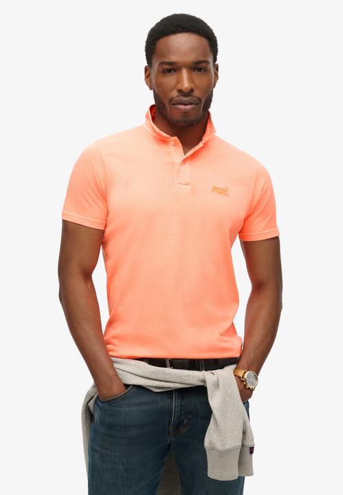 Immagine prodotto Superdry Essential Jersey-Polohemd mit neonfarbenem Logo (L)