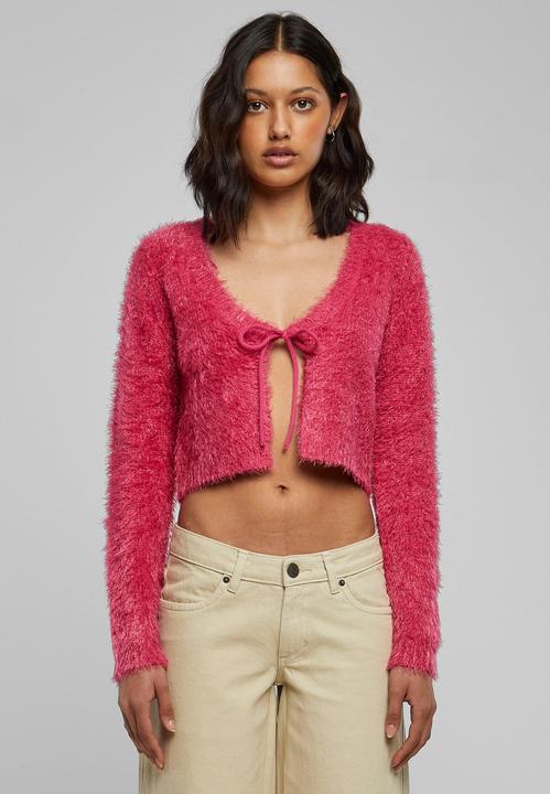 Actual product image Urban Classics Ladies Tied Cropped Feather Cardigan - 117653 (5XL)