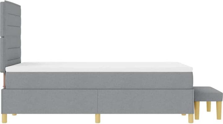 Actual product image VidaXL Box spring bed with mattress fabric light grey (120 x 200 cm)