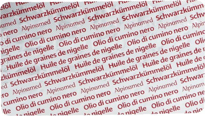 Nutritional values and ingredients Alpinamed Black cumin oil (100 Piece, Capsules, 112 g)