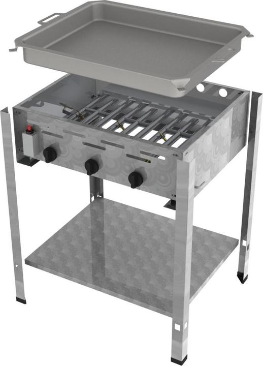 Actual product image ChattenGlut 3-burner gas roaster with pan (13.50 kW)