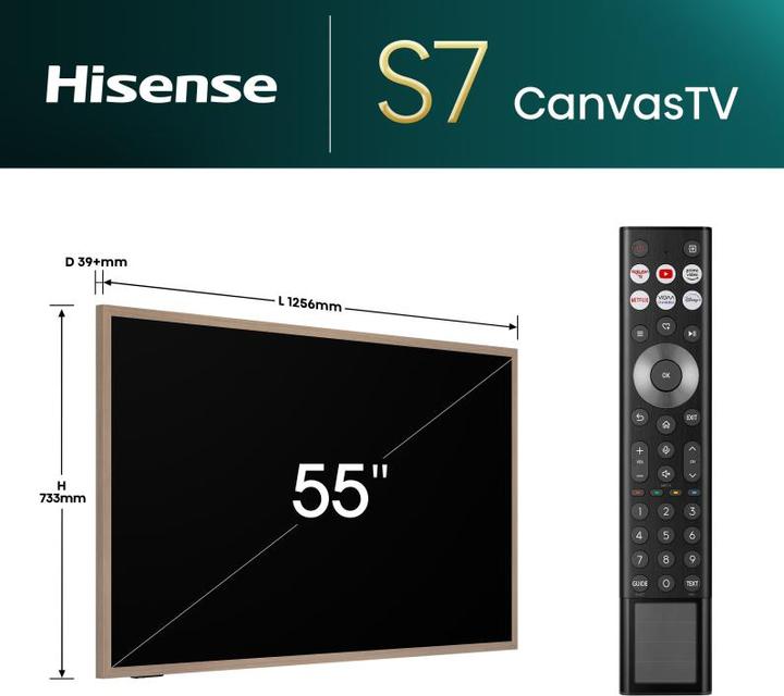 Produktbild Hisense TV 55S7NQ (55", QLED, 4K, 2024)