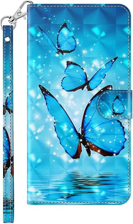 Actual product image Cover-Discount iPhone 14 Pro Max - Case Glitter Effect Butterfly blue (Apple iPhone 14 Pro Max)