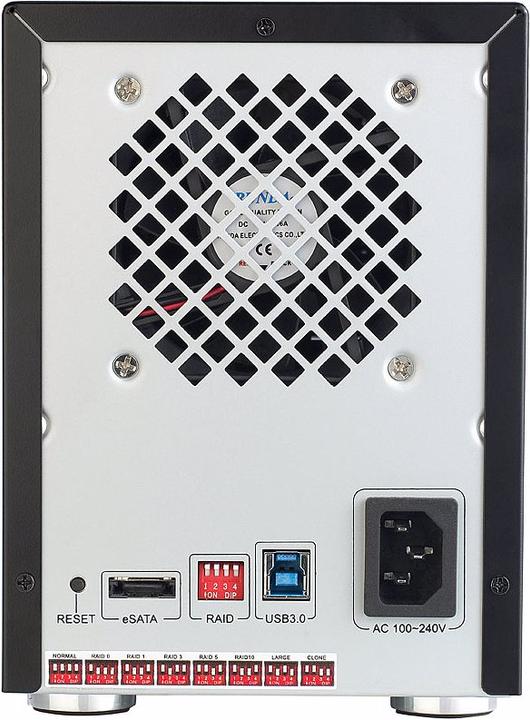 Produktbild Xystec 4-fach-Festplatten-Gehäuse 3,5"-SATA mit USB 3.0, eSATA & RAID (3.5")