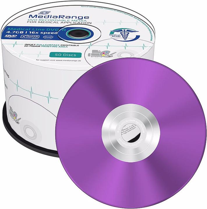 Actual product image MediaRange Medical Line DVD-R 4.7 GB, 16x, full-surface-printable, spindle of 50 discs (50 x)