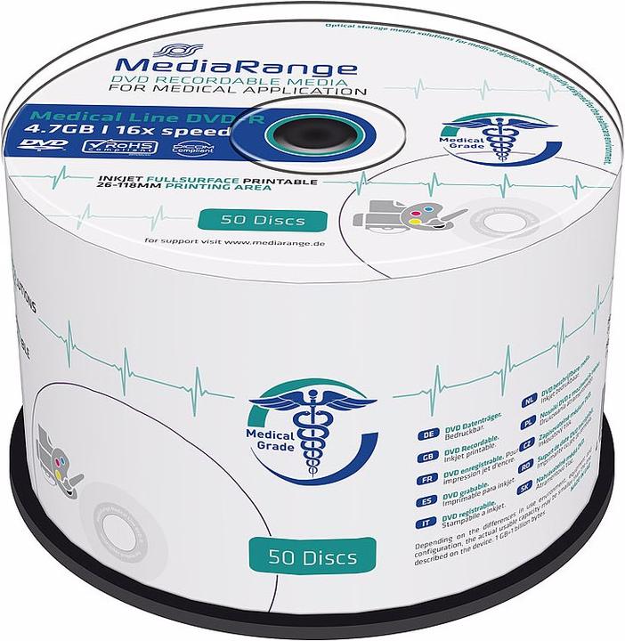 Actual product image MediaRange Medical Line DVD-R 4.7 GB, 16x, full-surface-printable, spindle of 50 discs (50 x)