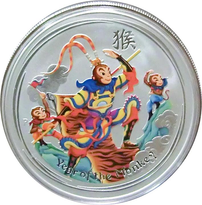 Produktbild Lunar Silbermünze Monkey King 2016 - 1 Unze coloriert (999, 2019)