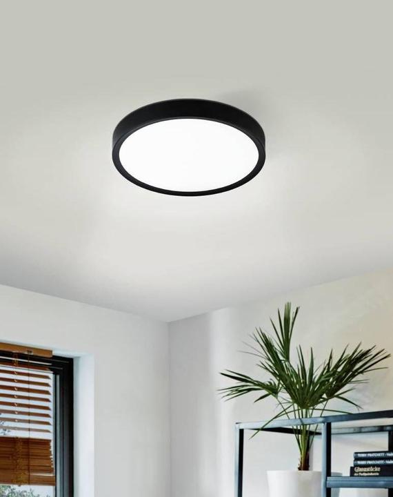 Actual product image EGLO 75629 GIGLIO LED wall/ceiling light 14.6W Ø340mm Black White Warm white