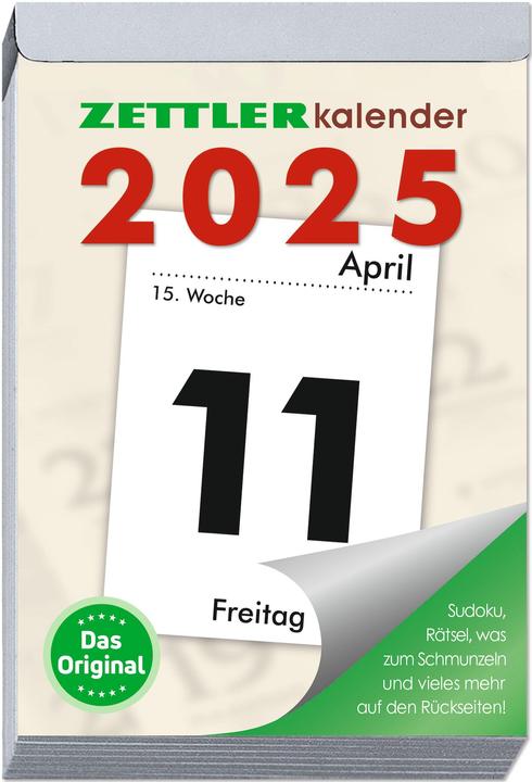 Immagine prodotto Calendario giornaliero a strappo 2025 XXL, 9,9x14,3cm, calendario a strappo con Sudoku, ricette e (Copertina rigida, Tedesco)