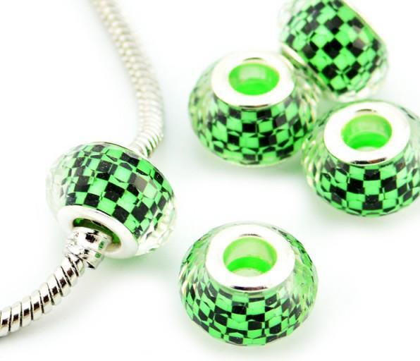 Hermex Bead versilbert 925 - Silbrig Grün (Silber 925 mit einer Metalllegierung und Acrylglas)