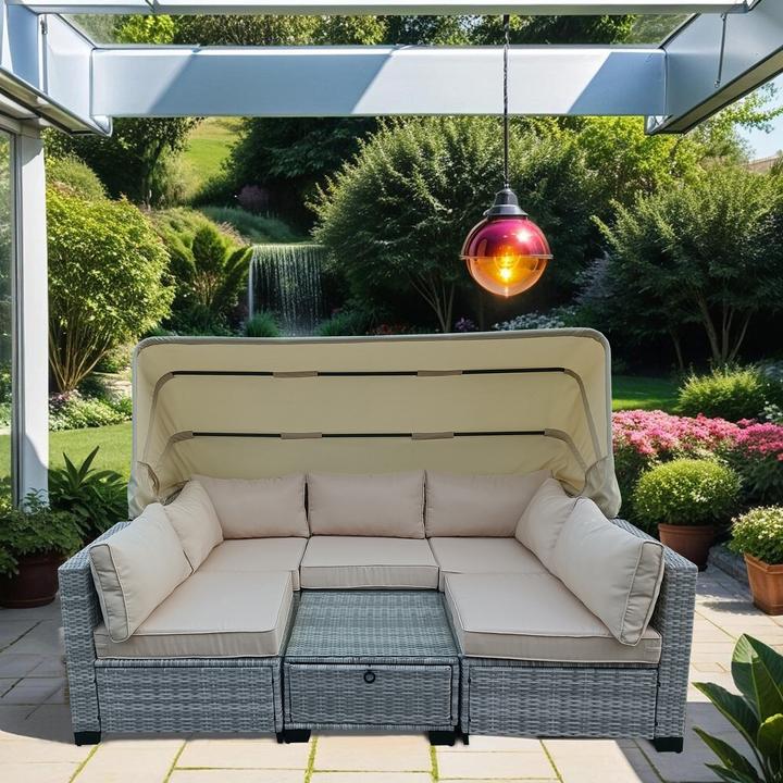 Produktbild HTI-Living Loungemöbel Grau/Beige 6-teiliges Set