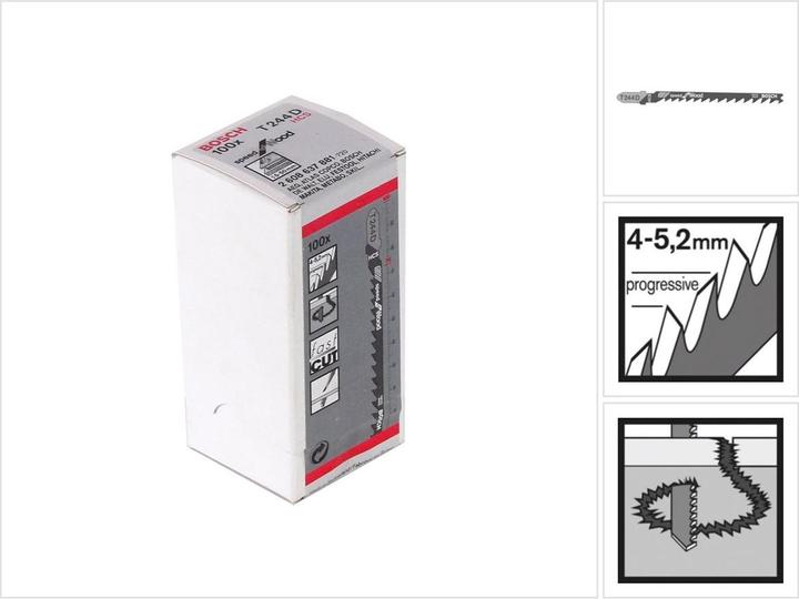 Actual product image Bosch Professional Zubehör Jigsaw blade T 244 D Speed for Wood, 100-pack