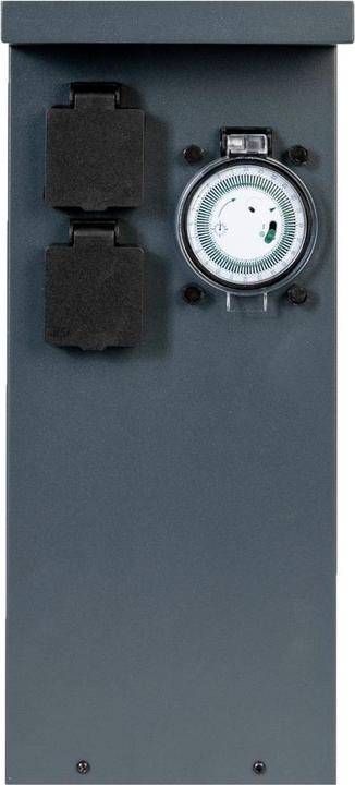 Immagine prodotto Grafner Colonnina in acciaio inox con timer 2 prese da esterno Presa da giardino antracite