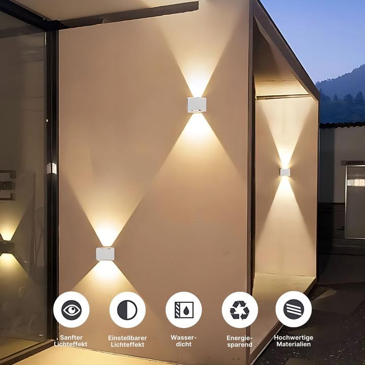 Produktbild Hermex LED-Fassadenleuchte Wandleuchte Wandstrahler Wandlampe Up-Down-Wandleuchte (1000 lm, IP65)