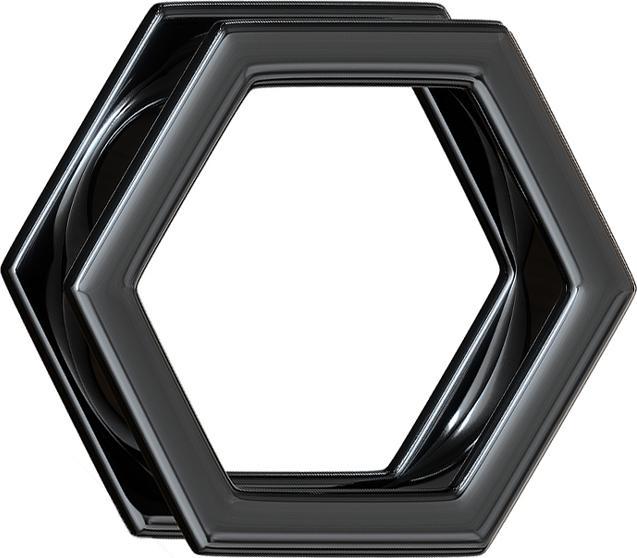 Produktbild Star Piercing Flesh Tunnel schwarz Hexagon (ohne Messing, Chirurgenstahl 316L)