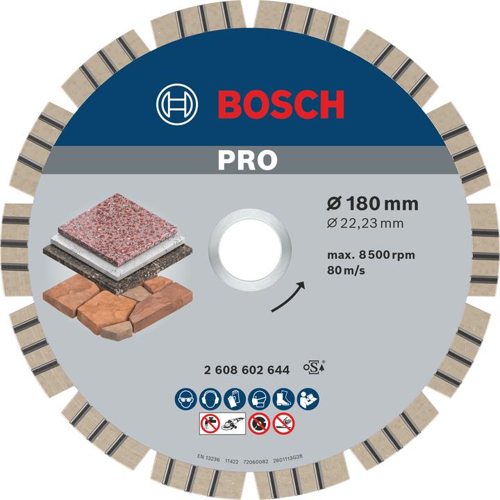 Produktbild Bosch Professional Zubehör PRO Stone Diamanttrennscheibe, 180 x 22,23 mm