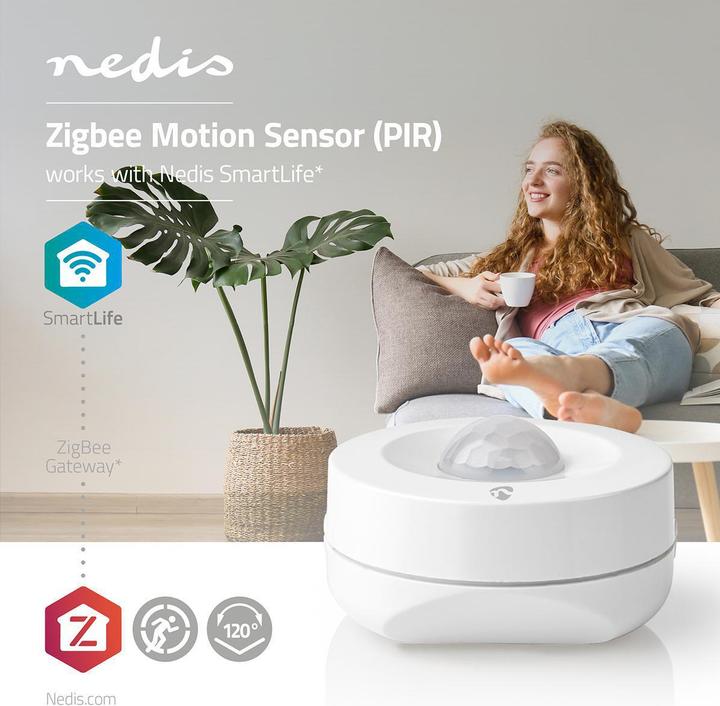 Immagine prodotto Nedis Sensore di movimento PIR intelligente | Zigbee | Batteria inclusa (5 m)