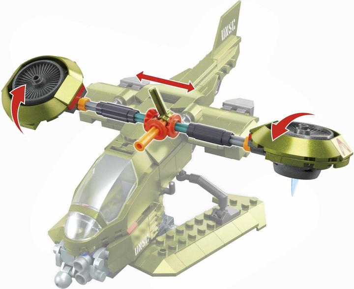 Actual product image Mega Halo Toy Vehicles Building Sets, UNSC Hornet Recon Aircraft with 4 Poseable, Collectable Micro