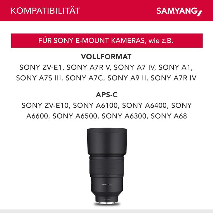 Actual product image Samyang AF 135mm f/1.8 Sony FE (Sony E, full size)