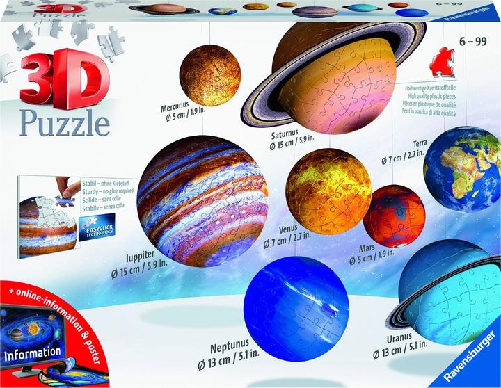 Actual product image Ravensburger 3D solar system (540 pieces)