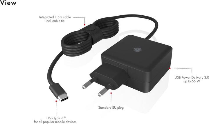 Actual product image Icy Box IB-PS111-PD (65 W)