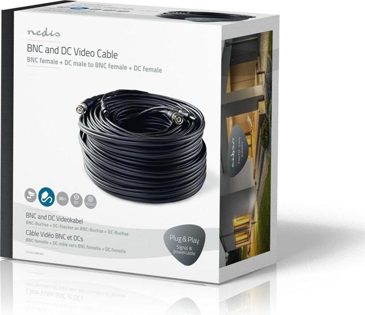 Immagine prodotto Nedis Cavo di sicurezza CCTV | BNC / DC | 30,0 m | rotondo | PVC | nero | confezione di cartone (Cavi antenna)