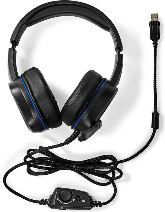 Actual product image Nedis Gaming Headset | Over Ear | Surround | USB Type-A | Foldable Microphone | 2.10 m | LED (Cable)