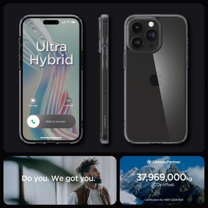 Actual product image Spigen Ultra Hybrid case for iPhone 15 Pro - transparent gray (Apple iPhone 15 Pro)