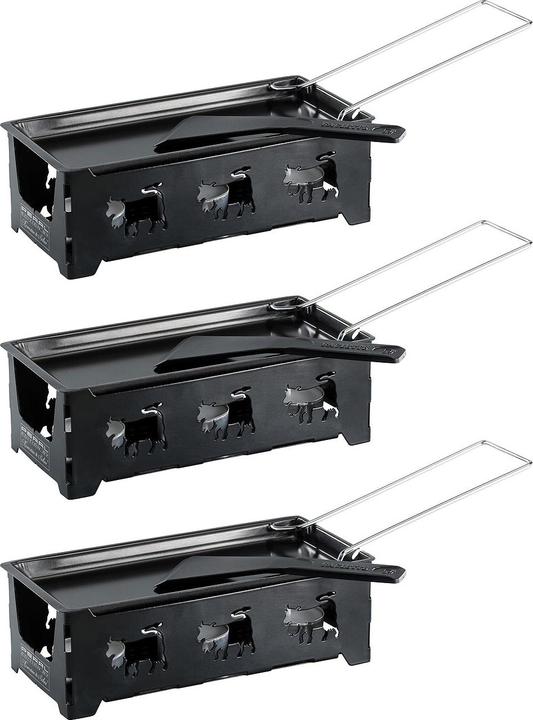 Rosenstein & Söhne Foldable tealight raclette for 2 people, set of 3