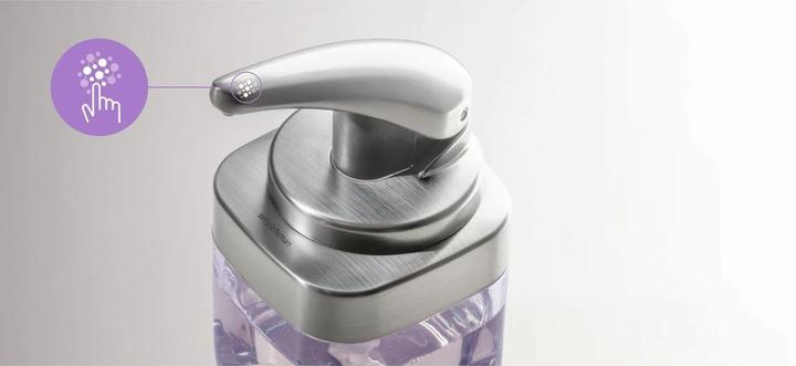 Actual product image Simplehuman Soap dispenser 444 ml, silver/transparent