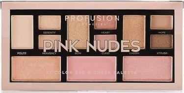 Actual product image Profusion Cosmetics Mini Artistry 12 Shade Eye & Cheek Palette Pink Nudes (Pink Nudes)
