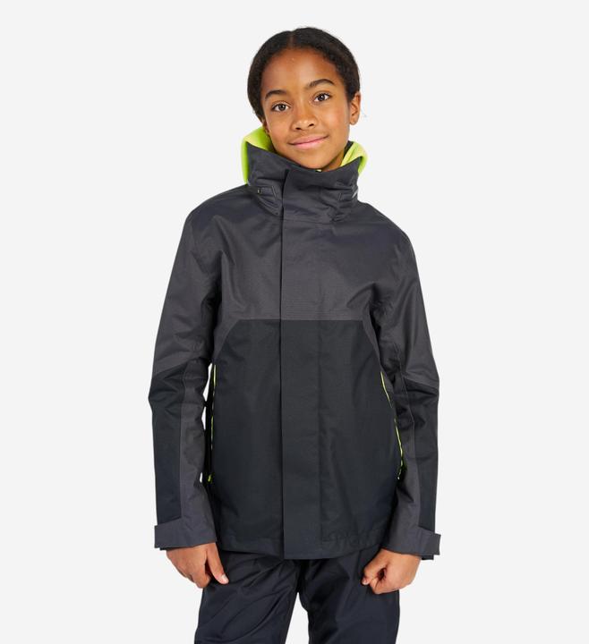 Tribord Regenjacke Segeljacke Kinder wasserdicht winddicht - Sailing 300 dunkelgrau