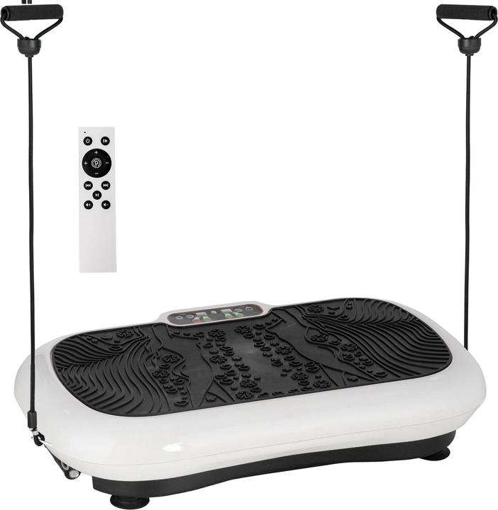 Swisshandel24 Vibrationsplatte mit 2 Fitnessbändern 99 Vibrationsstufen 120 kg Belastbarkeit Rüttelplatte Fitnessg