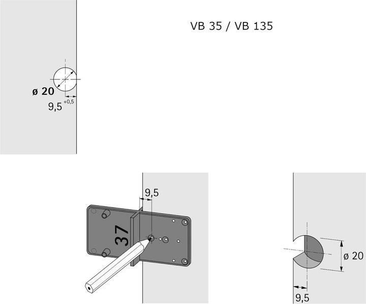 Image du produit Hettich Ankrn-Schablone (Plaque perforée, 1 pcs)