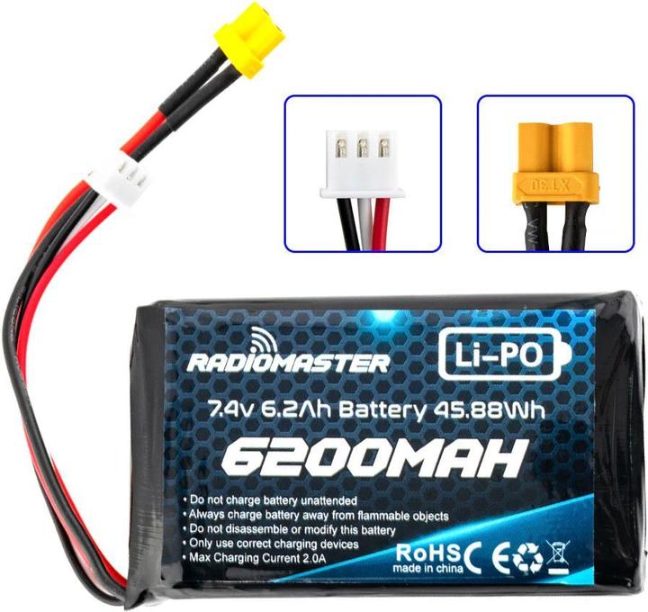 Actual product image Dronefactory RadioMaster 2S 7.4V 6200mAh Lipo Battery (7.40 V, 6200 mAh)