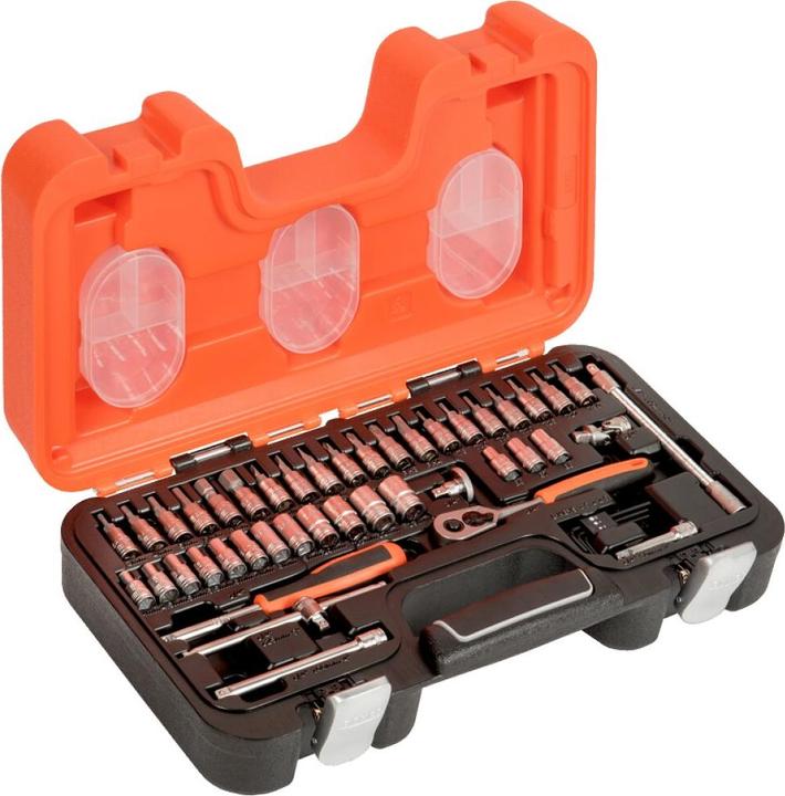 Produktbild Bahco 1/4"-Steckschlüssel-Satz, metrisch, Sechskant, inklusive Schraubendreher-Einsätzen - 46-teilig (13 mm)