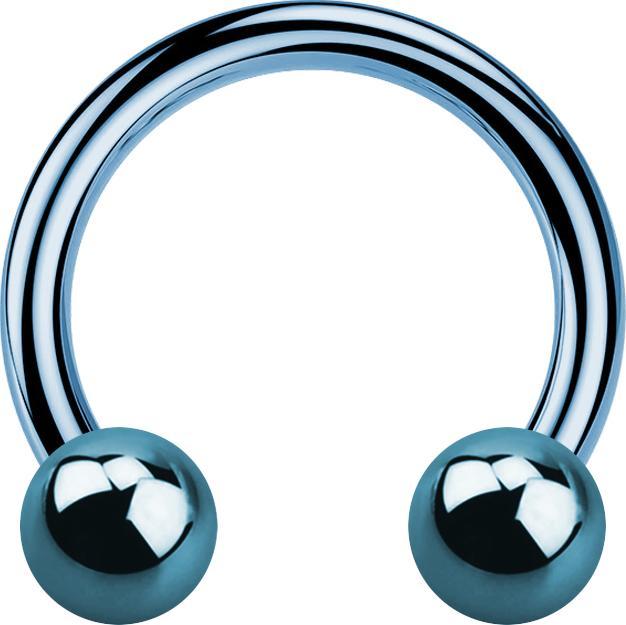 Produktbild Star Piercing Circular Barbell hellblau mit zwei Kugeln (ohne Messing, Titan G23)