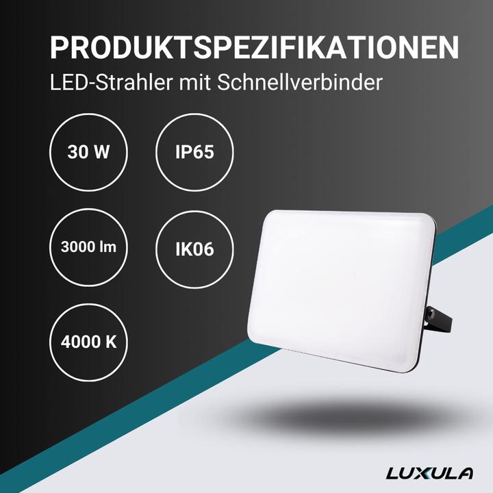 Image du produit Luxula Projecteur à LED avec connecteur rapide (3000 lm)